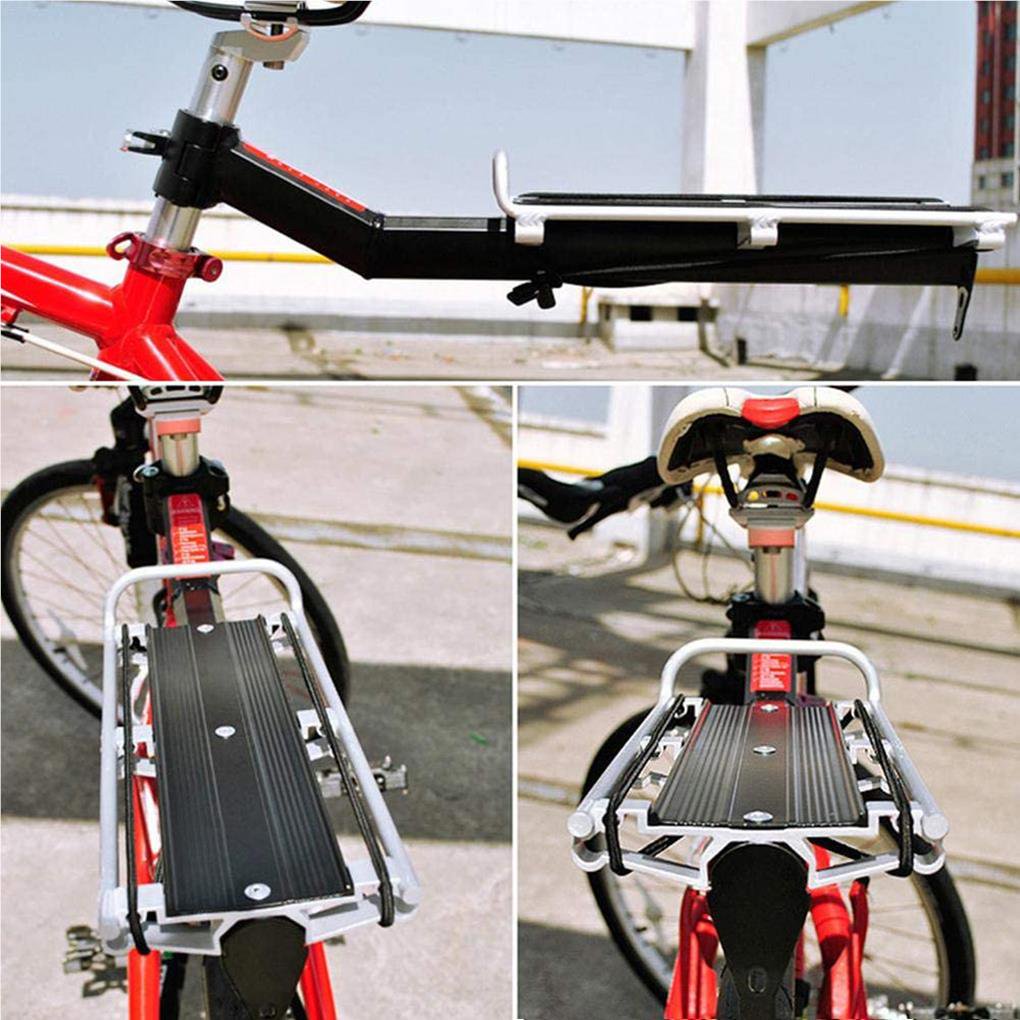 Porte-bagages Arrière Universel Pour Vélo - Alliage Alu Haute Résistance, Sangle élastique + Plaque Réfléchissante, Capacité 9kg - Pour VTT Et Route (tige < 33mm)