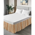 thumbnail image 4 of Burnt Orange Striped Wrap Around Bed Skirts for Queen Bed 18" Drop,Bed Skirt with Adjustable Elastic Belt Dust Ruffle Bed Valance for Bedroom Hotel Farmhouse Orange Ombre Stripes Bed Frame Cover, 4 of 7