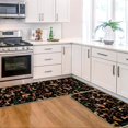 thumbnail image 3 of Artoid Mode Black Mushrooms Butterfly Spring Kitchen Mats Set of 2, Home Decor Low-Profile Kitchen Rugs for Floor - 24x35 and 24x59 Inch, 3 of 6