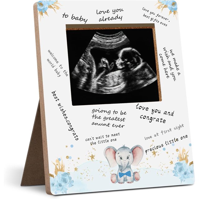 Hatzelou Baby Sonogram Picture Frame, Baby Shower Guest Sign Picture Frame, Baby Shower Games Sign Ultrasonic Photo Frame, Great Gift for Expecting Parents 02