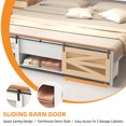 thumbnail image 3 of Dextrus Artisan King Bed Frame with Concealed Storage and Sliding Barn Door, Quiet Metal Slat Support, No Box Spring Required, White, 3 of 6