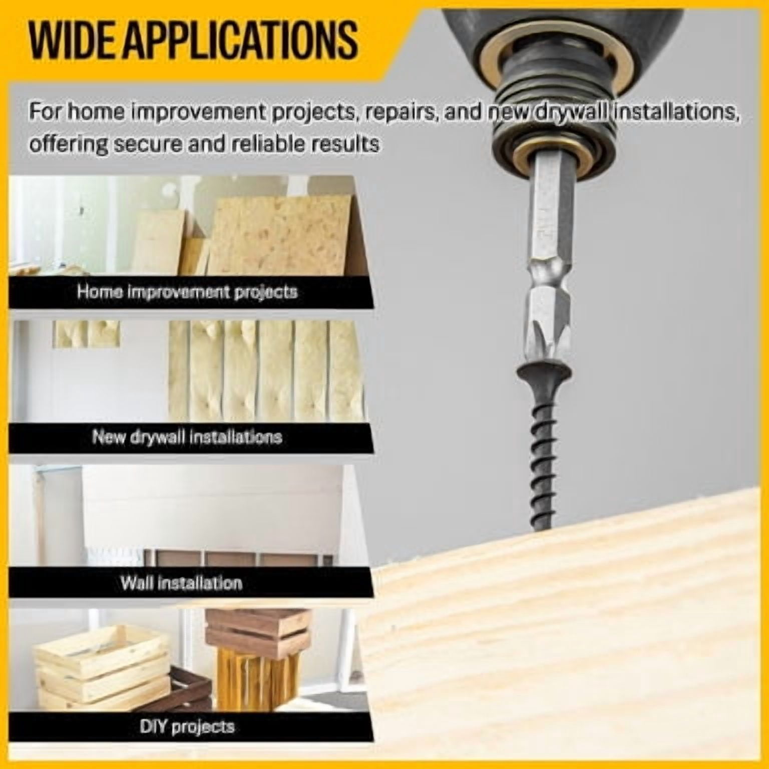 MEITE Drywall Screws, #6 x 1-1/4" Coarse Thread Wood Screws for Drywall, Wood and Furniture (40 LBS)