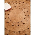thumbnail image 5 of HAND WOVEN JUTE ECO-FRIENDLY AREA RUGS - 4'x4', Round Shape, Beige Color, Oriental Pattern, High Pile, Natural Fiber, Outdoor Indoor Handmade Area Rugs for Living Room, Bed Room (J00004), 5 of 7