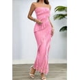 thumbnail image 6 of Women'S Sexy- Bodycon Elegant Tube Top Ruffle Maxi Cocktail Party Dresses Pink XL, 6 of 10