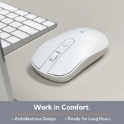 X9 Wireless USB C Mouse - Multi-Device 2.4G RF Cordless Mouse for Apple and PC laptop and tablets - White