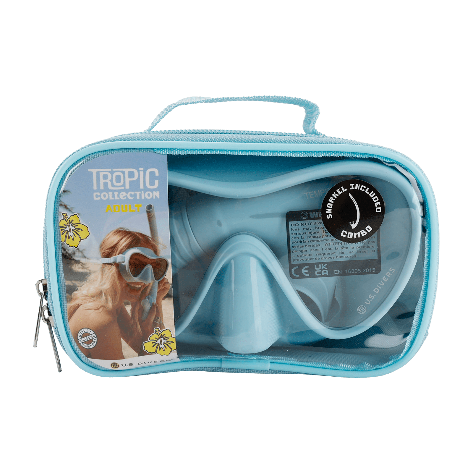U.S. Divers Adult Tropic Snorkel Combo (Blue)