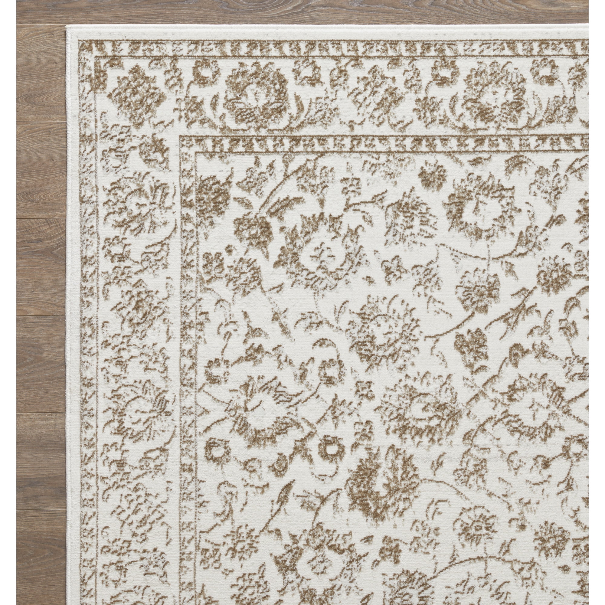 Loomaknoti Aysal Alazah 4' x 6' Cream Floral Indoor Area Rug