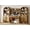 Walnut, variant on Modern Home Office Set, 47" Modern Executive Desk with Charging Station and Drawers & 2 Piece 71"H Tall 8-Tier Arched Bookcases with Cabinet for Living Room, Bedroom, Home Office