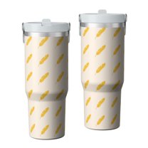 Modern 30oz Handheld Travel Tumbler with Handle – Double Wall Stainless Steel Insulated Cup, Flip Straw Lid, Leak-Proof & BPA-Free for Hot and Cold Drinks – Durable Coffee & Juice Mug White