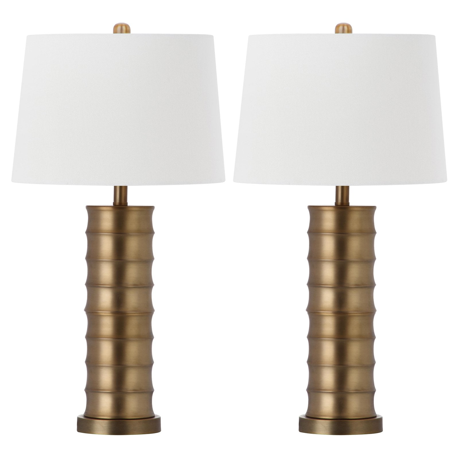 brass column table lamp