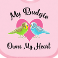 thumbnail image 4 of Inktastic Budgie Parakeet Budgerigar Pet Girls Baby Bib, 4 of 4