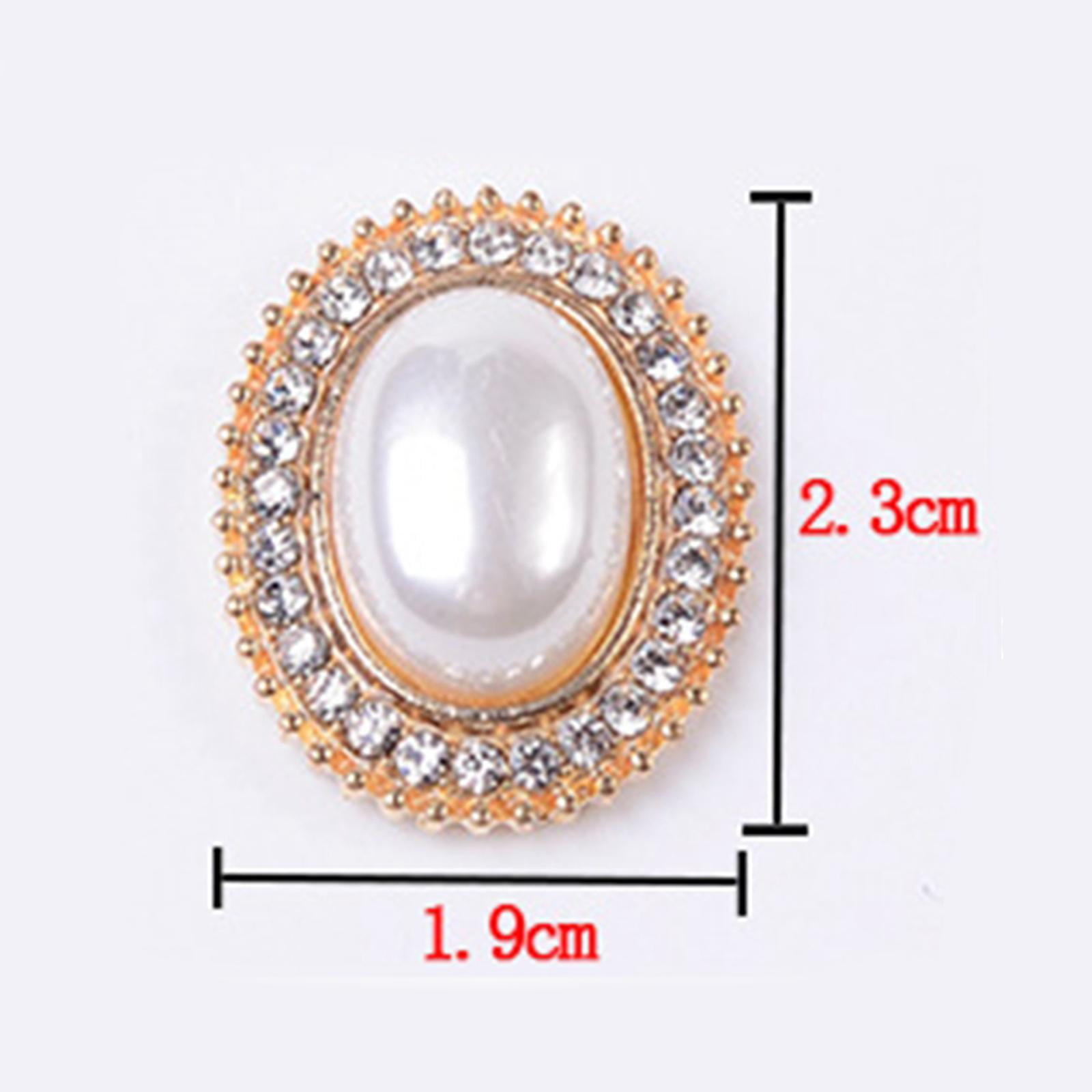 5X Rhinestone Buttons, Embellishments Flat Back Buckles Fashion Sparkly Sew on for Wedding Bouquet Jewelry Making DIY Scrapbooking Headband Style B