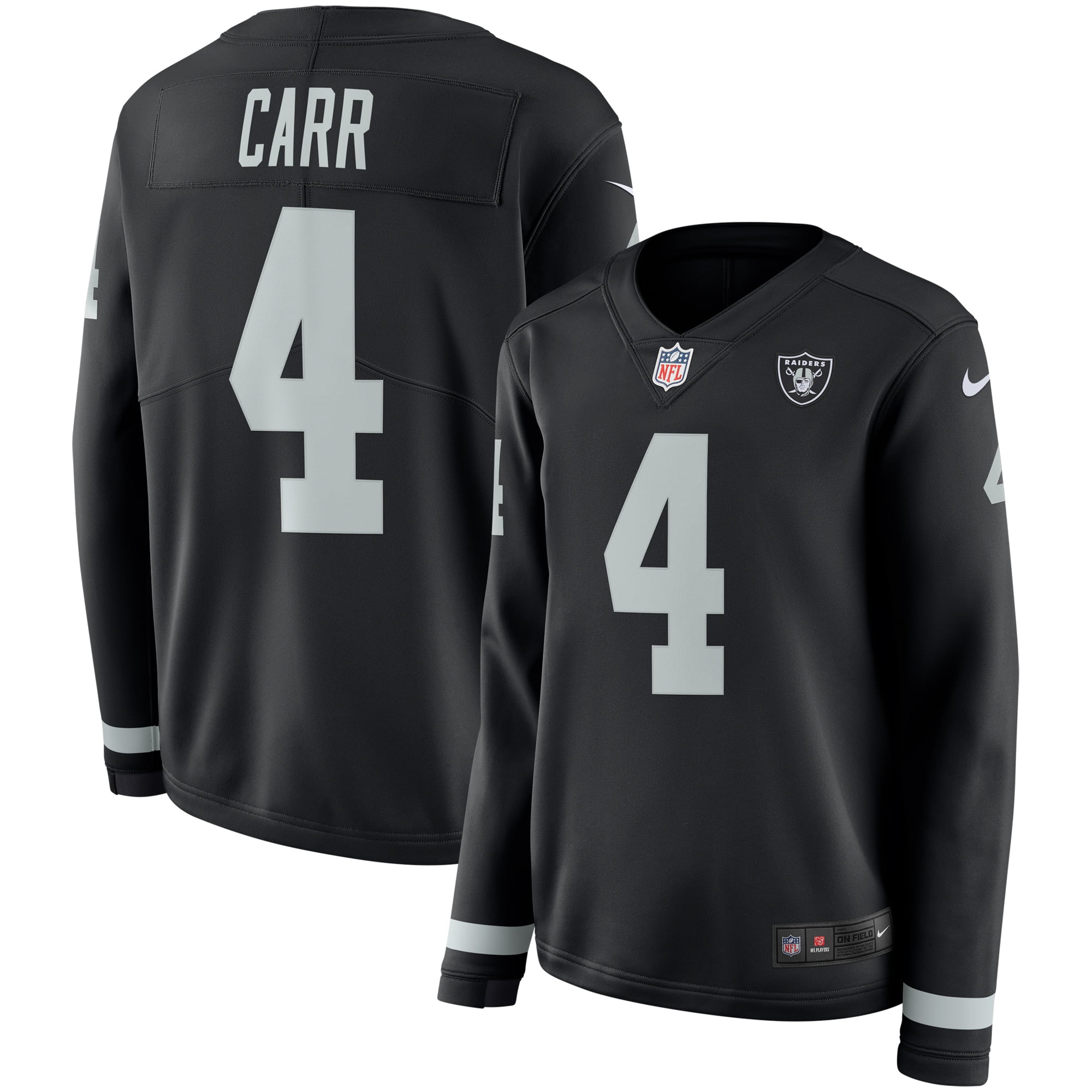 Derek Carr Las Vegas Raiders Nike Women's Therma Long Sleeve Jersey - Black - Walmart.com