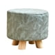 thumbnail image 4 of Reposapiés pequeño, taburete otomano con patas y cómodo asiento acolchado. Gris, 4 of 9
