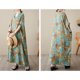 thumbnail image 2 of Vestido vintage de lino y algodón para mujer, estampado con escote en V y mangas cortas, 2 of 8