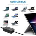 thumbnail image 3 of czcpp-65W Surface Pro Charger Compatible with Microsoft Surface Pro 11 10 9 8 7+ 7 6 5 4 X Surface Laptop 7 6 5 4 3 2 1 Surface Book 3 2 1 Surface Go Tablet 65W 44W 36W Power Adapter with Cord, 3 of 4