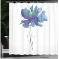 thumbnail image 3 of Ambesonne Watercolor Flower Shower Curtain, Poppy Flower Art, 69"Wx75"L, Ceil Blue, 3 of 4