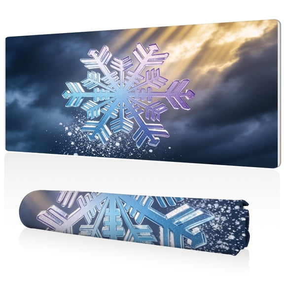 LIVEKEY Mouse Pad 80x40cm Extra Large Non Slip Stitched Durable Easy Clean 3D Snowflake Sunset Clouds Pattern for Gaming Office