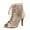 Khaki, variant on Women's Mesh Sandals Peep Toe High Top Lace Up Pump Shoes (Khaki 60)
