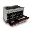 thumbnail image 2 of ZLINE 48 in. Professional Dual Fuel Range in DuraSnow Stainless Steel with Red Gloss Door (RAS-RG-48), 2 of 5