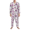 thumbnail image 3 of Sikiie Rose Flowers Mens Pajama Set, Soft Warm Long Sleeve Sleepwear, Cozy Button-Down Pjs for Men-X-Large, 3 of 7