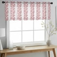thumbnail image 2 of Red Gray Botanical Valance Curtains for Kitchen/Living Room/Bathroom/Bedroom Window,Rod Pocket Small Topper Half Short Window Curtains Voile Sheer Scarf,Pastoral Spring Summer Leaf Aesthetics 60"x18", 2 of 8