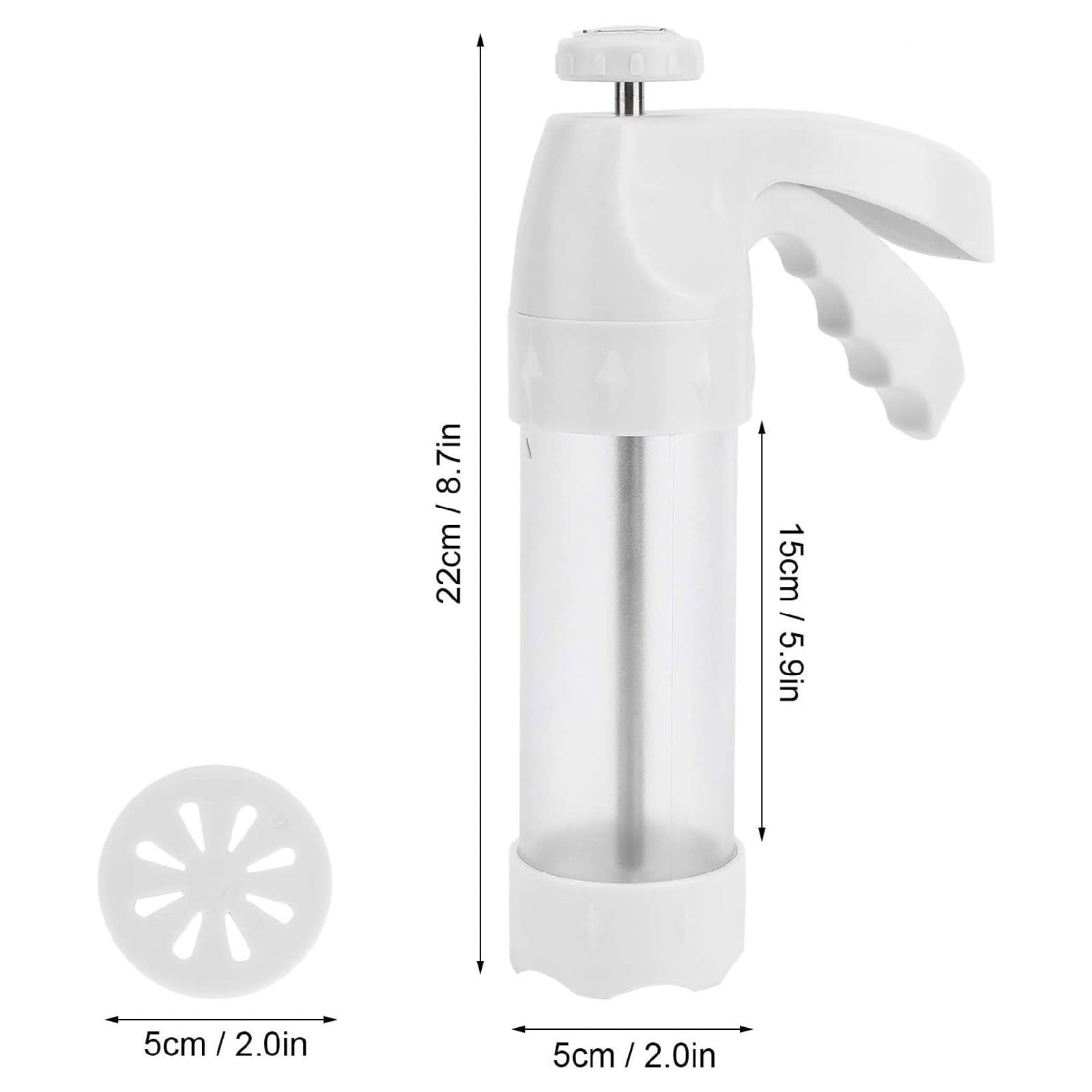 Cake Pattern Mould Cookie Pattern Kit White Barrel Decorating Tool With 12 Cake Mould And 6 Decorating Nozzles For Cake Dessert DIY Maker And Decoration Baking Supplies Soap Stamper compatible with