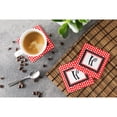 thumbnail image 3 of Letter H Initial  - Red Black Polka Dots Foam Coaster Set of 4, 3 of 3