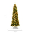 thumbnail image 7 of Best Choice Products 12ft Pre-Lit Pencil Christmas Tree Pre-Decorated Holiday Accent w/ 1,818 Tips, 700 Lights, Base, 7 of 7