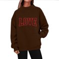 thumbnail image 3 of cocolona Womens High Neck Sweatshirts Valentines Long Sleeve Love Print Shirts Fashion Casual Loose Pullover Tops, 3 of 5