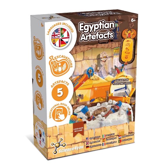 Science4you Egyptian Dig Kit for Kids – Learn About Ancient Egypt with This Dig Kit, Do a Historical Excavation & Discover All 5 Egyptian Statues, an Archeology Gift for Girls & Boys Age 8 9 10 11