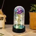 thumbnail image 5 of Ovzne Colorful Artificial Rose Flower in Glass Dome with LED Light String – 15x8.5x8.5cm, Powered, Ideal for Valentine's Day, Mother's Day, 5 of 8