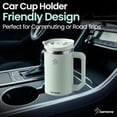 thumbnail image 4 of Tumbler with Handle, Insulated Tumbler with Lid and Straw, Stainless Steel Travel Coffee Mug, Hot and Cold Tumbler, Perfect for Camping, Travelling & Gifting, 40 OZ, Pastel Green, 4 of 9