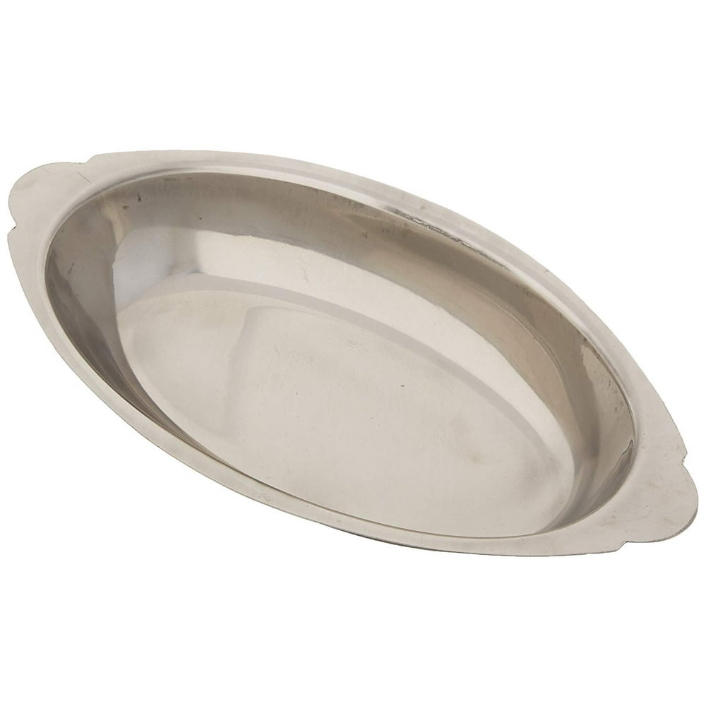 Winco ADO20 Stainless Steel Oval Au Gratin Dish, 20Ounce