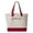 Natural/ Red, variant on 18.6L Canvas Zipper Tote Bag, Style Q1300