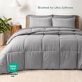 thumbnail image 2 of Bare Home 7-Piece Bed-in-a-Bag - Queen, Light Gray with Gray Sheet Set, 2 of 9