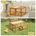 thumbnail image 5 of COZIWOW Chicken Coop Run, Portable Rabbit Run Outdoor Indoor, Wooden Chicken Cage with Top and Side Opening Doors, Foldable Chicken Pen Hen House for Small Animal Poultry 45"L, 5 of 12