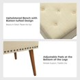 thumbnail image 5 of 47" Flip Top Storage Bench, Tina's Home Upholstered Ottoman Button Nailhead Trim Wooden Leg Bedroom, 5 of 8