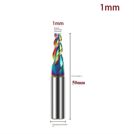 

Colorful End Mill Aluminium Hrc55 3F Milling Cutter Acrylic Wood Cnc Endmils