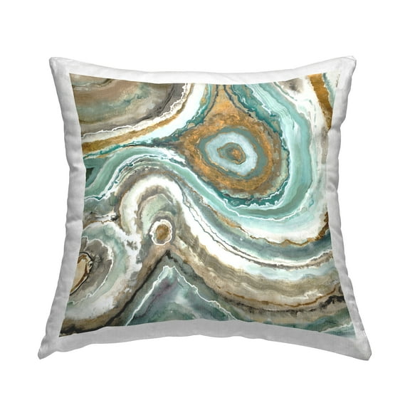 Stupell Industries Abstract Agate Geode Pattern Square Decorative Printed Throw Pillow, 18 x 18