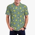 thumbnail image 3 of Balery Cute Yoga Frogs Printed Men’s Short Sleeve Polo Shirt, Midweight Men's Shirt,Golf Polo shirts -3X-Large, 3 of 9