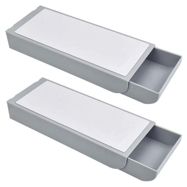 CajóN de Escritorio Autoadhesivo, CajóN de Escritorio Oculto, Bandeja para LáPices, Estante de Escritorio Oculto, Bandeja para LáPices Oculta Debajo del Escritorio, 2 Piezas