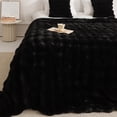 thumbnail image 4 of Soft Double-Sided Fleece Blanket, Warm Solid Color Throw Blanket for All Season Home Use - Black, 4 of 6