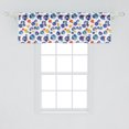 thumbnail image 2 of Ambesonne Flower Window Valance, Nature Botanic Violet, 54" X 18", Dark Blue Orange, 2 of 3
