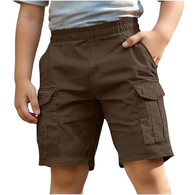 RXMEKW Elastic Waist Straight Leg Pants for Kids Mid Rise Casual Bottoms in 8 Colors