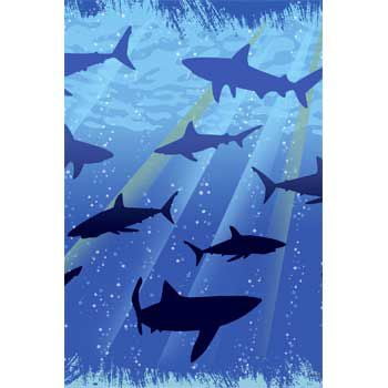 - Shark Party Table Cover, 1ct