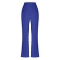 thumbnail image 7 of RYRJJ Women's Flare Dress Pants High Waisted Business Work Slacks Trousers Long Straight Leg Bootcut Suit Pants(Blue,S), 7 of 7