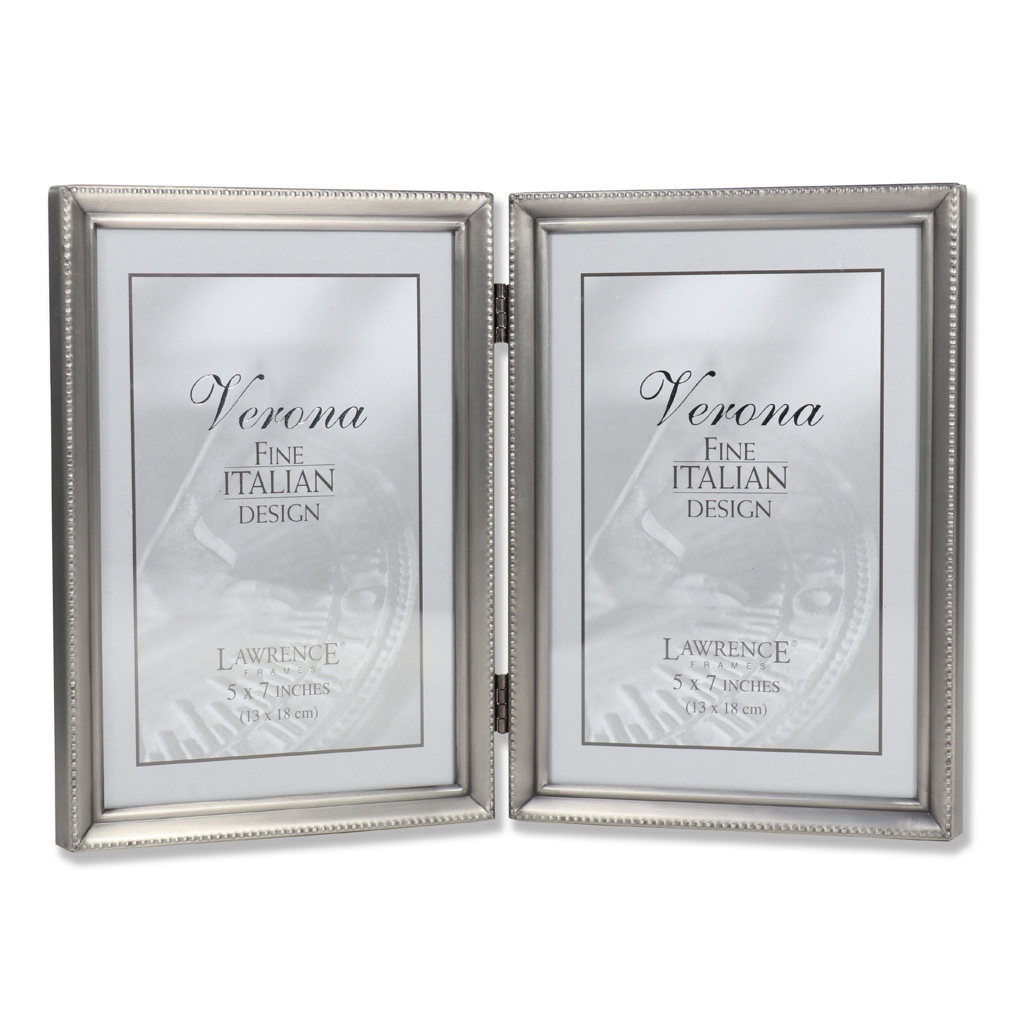 4x6 Antique Pewter Finish Silver Double Sided Photo Frame & Hand Polished  