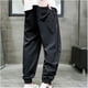thumbnail image 5 of Pantalones de algodón y lino de cintura media con cordones y cordones sueltos de moda informal para hombre Pompotops  oipoqjl41574, 5 of 5