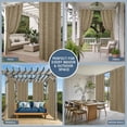 thumbnail image 5 of 2 Panels Outdoor Curtains for Patio Waterproof 54"x84" Vintage Brown Weatherproof Privacy Outsides Curtains, Farmhouse Retro Dark Solid Color Linen Texture Grommet Thermal Drapes for Cabana Porch, 5 of 8